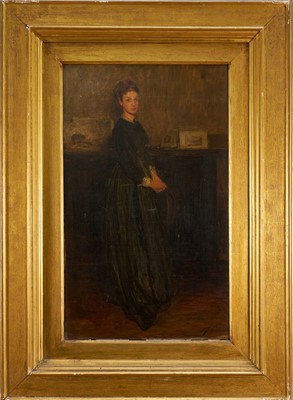 Lot 1454 - John Pettie (1839-1893) oil on canvas - Portrait of a Lady, signed, 71cm x 43cm, in gilt frame