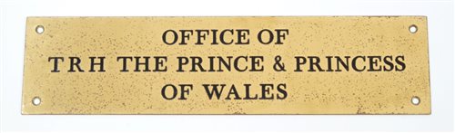 Lot 91 - TRH The Prince and Princess of Wales - brass...