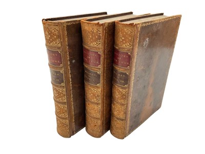 Lot 1653 - Henry Hart Milman - ‘The History of the Jews from the Earliest Period Down to Modern Times,' fifth edition, three volumes, 1883, fine calf bindings