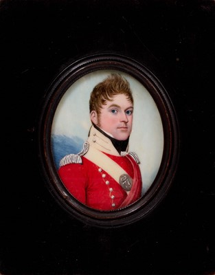 Lot 1147 - Regency portrait miniature on ivory of Lieutenant Samuel Costerton, R.N.