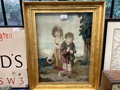 Lot 240 - Regency woodwork picture of children in glazed gilt frame