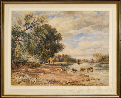 Lot 1471 - David Cox Jnr. (1809-1885) watercolour - The Thames at Isleworth, 49.5cm x 65cm, in glazed gilt frame Provenance: Abbott & Holder, September 2006. The collection of Lord Phillips of...