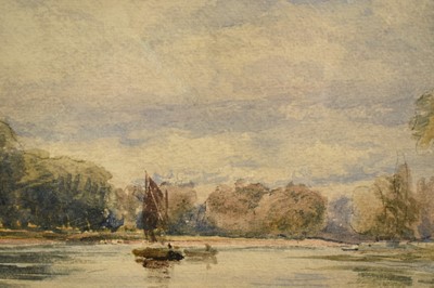 Lot 1471 - David Cox Jnr. (1809-1885) watercolour - The Thames at Isleworth, 49.5cm x 65cm, in glazed gilt frame Provenance: Abbott & Holder, September 2006. The collection of Lord Phillips of...