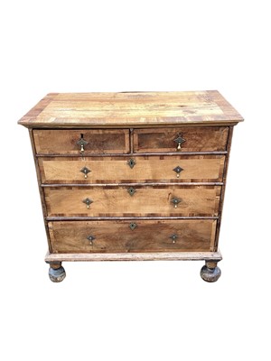 Lot 1712 - Early 18th century walnut and crossbanded chest