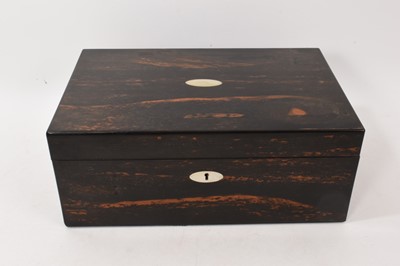 Lot 1174 - Early Victorian coromandel writing box with fitted interior