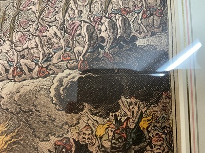 Lot 1243 - James Gillray (1756-1815) hand coloured etching - The Apotheosis of Hoche, published '11th, 1798', by H. Humphrey, BM 9156, 51cm x 38.5cm, in glazed frame