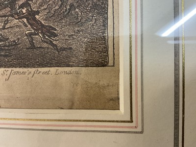 Lot 1243 - James Gillray (1756-1815) hand coloured etching - The Apotheosis of Hoche, published '11th, 1798', by H. Humphrey, BM 9156, 51cm x 38.5cm, in glazed frame
