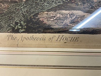 Lot 1243 - James Gillray (1756-1815) hand coloured etching - The Apotheosis of Hoche, published '11th, 1798', by H. Humphrey, BM 9156, 51cm x 38.5cm, in glazed frame