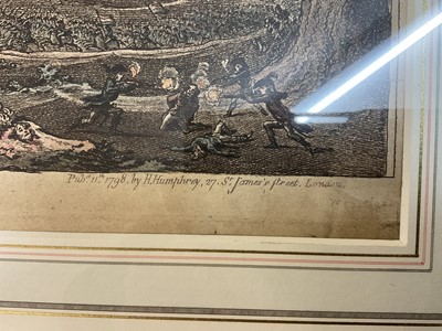 Lot 1243 - James Gillray (1756-1815) hand coloured etching - The Apotheosis of Hoche, published '11th, 1798', by H. Humphrey, BM 9156, 51cm x 38.5cm, in glazed frame