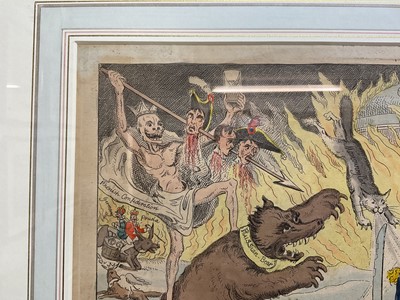 Lot 1245 - William Elms (after Gillray) - The Valley of the Shadow of Death, published 1812, by T. Tegg, BM 11921, 24.5cm x 34.5cm, in glazed frame