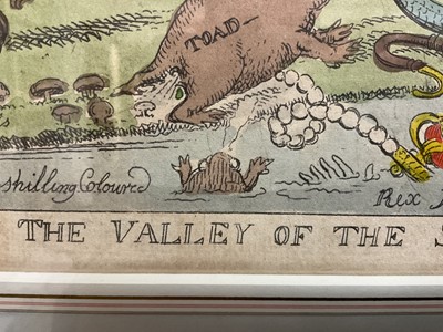 Lot 1245 - William Elms (after Gillray) - The Valley of the Shadow of Death, published 1812, by T. Tegg, BM 11921, 24.5cm x 34.5cm, in glazed frame