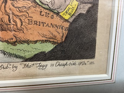Lot 1245 - William Elms (after Gillray) - The Valley of the Shadow of Death, published 1812, by T. Tegg, BM 11921, 24.5cm x 34.5cm, in glazed frame