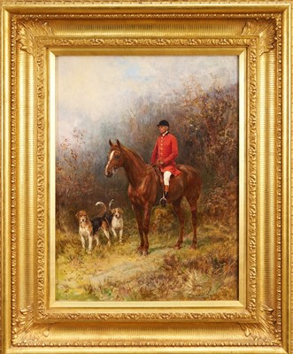 Lot 1482 - Heywood Hardy (1842-1933) oil on canvas - Huntsman and Hounds, signed and dated 1888, 50cm x 38cm, in gilt frame