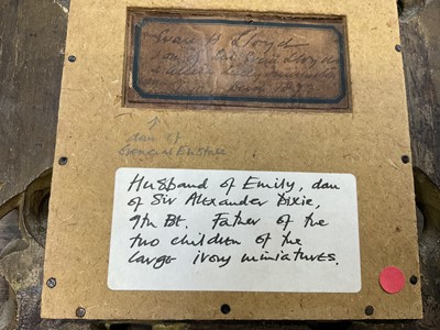 Lot 1157 - Mid 19th century English School portrait on ivory depicting Evan Lloyd, oval, in period frame