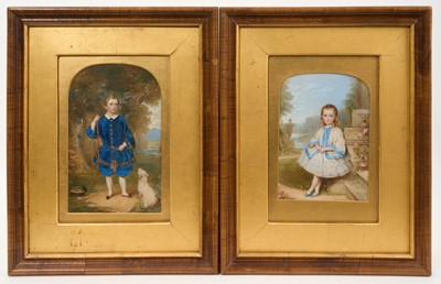 Lot 1156 - Attributed to Reginald Easton (1807-1893) pair of watercolour portraits on ivory