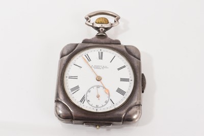 Lot 813 - Unusual early 20th century Swiss silver pocket watch with quarter repeating movement