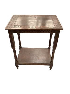 Lot 1603 - Gladstone interest - Victorian carved oak occasional table