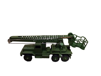 Lot 1859 - Dinky Supertoys Missile Erector Vehicle with Corporal Missile (fin missing) & Launching platform, No.666 & Missile Servicing Platform Vehicle, No.667, both boxed (2)