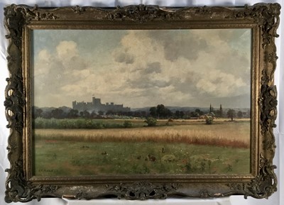 Lot 187 - Arthur William Head (1861-1930), oil on canvas - Windsor Castle in a landscape with poppies, signed and dated in moulded gilt frame