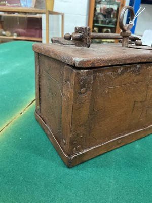 Lot 969 - 18th century iron strong box