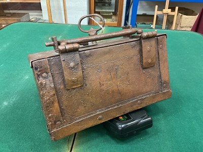 Lot 969 - 18th century iron strong box