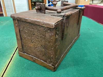 Lot 969 - 18th century iron strong box
