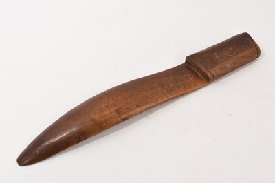 Lot 18th century fruitwood knitting sheath