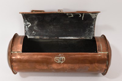 Lot Unusual George III copper mural candle box, dated 1797