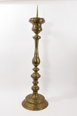 Lot 1002 - Victorian sheet brass pricket candlestick