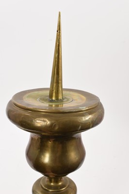 Lot 1002 - Victorian sheet brass pricket candlestick
