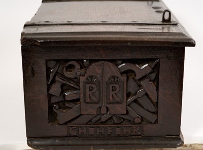 Lot Early 18th century continental oak strongbox