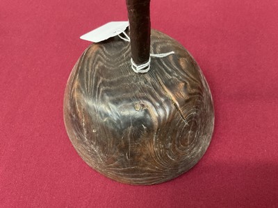 Lot 978 - Good 18th century wrought iron and elm candlestick
