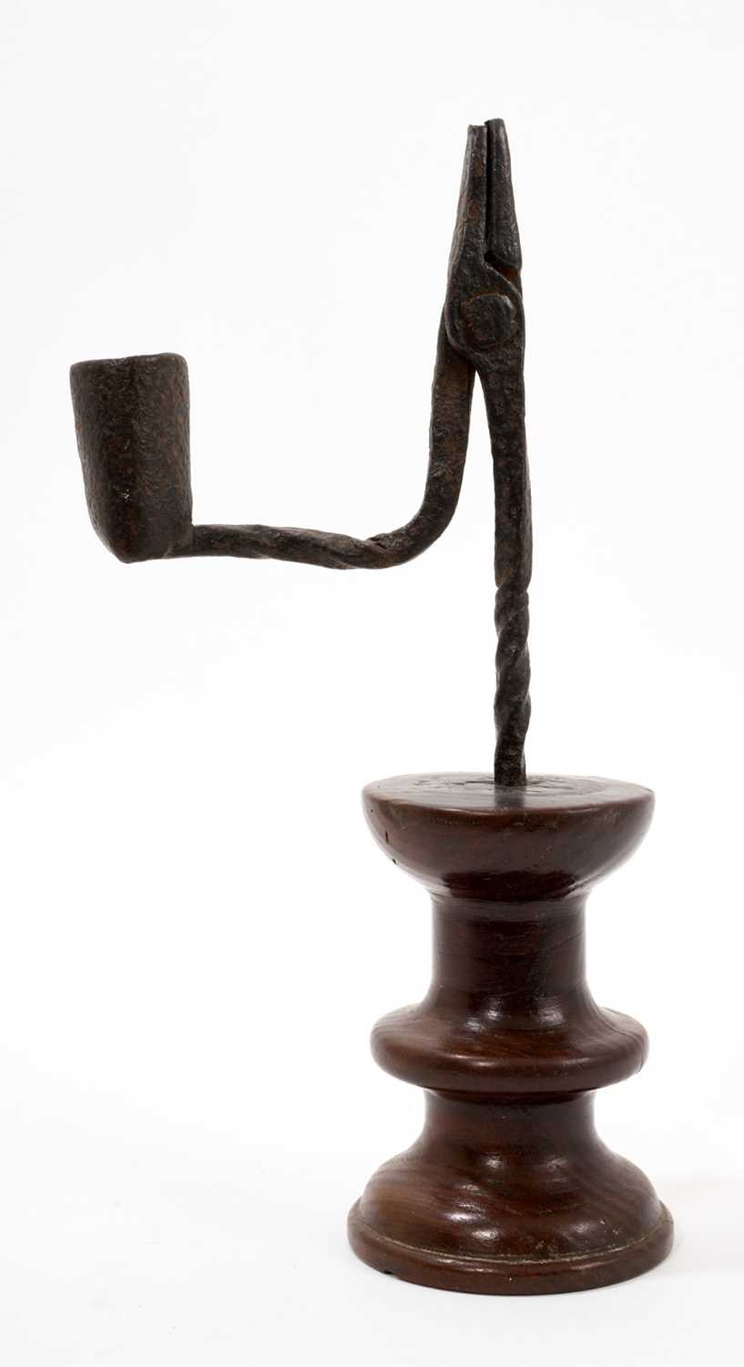 Lot 18th century iron and walnut rushnip