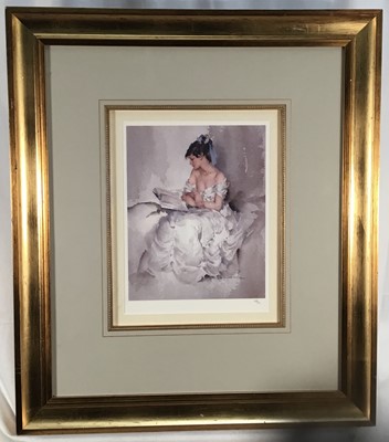 Lot 47 - Sir William Russell Flint RA, PPRWS (1880-1969) limited edition print 622/750, Cecilia Reading, framed and glazed