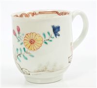 Lot 143 - 18th century Worcester coffee cup with notched...