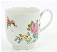 Lot 145 - 18th century Worcester coffee cup with notched...