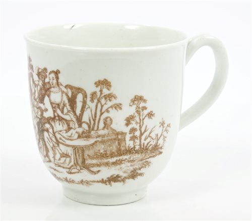 Lot 146 - 18th century rare Worcester coffee cup with...