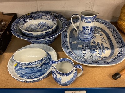 Lot 79 - Various blue and white pottery to include Spode