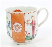 Lot 147 - 18th century Worcester coffee cup with notched...