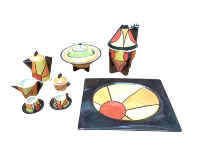 Lot 1154 - Selection of Lorna Bailey items including Sunburst plate, miniature coffee set etc (10)