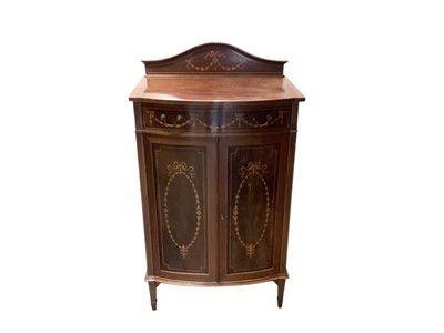 Lot 1318 - Edwardian inlaid mahogany music cabinet