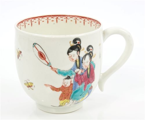 Lot 153 - 18th century Worcester large coffee cup, the...