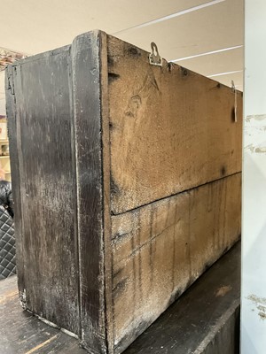 Lot 1532 - Rare Charles II oak two door mural cupboard