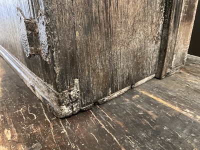 Lot 1532 - Rare Charles II oak two door mural cupboard