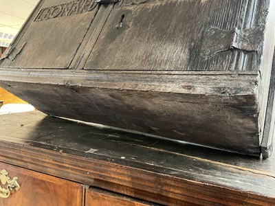 Lot 1532 - Rare Charles II oak two door mural cupboard
