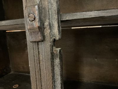 Lot 1532 - Rare Charles II oak two door mural cupboard