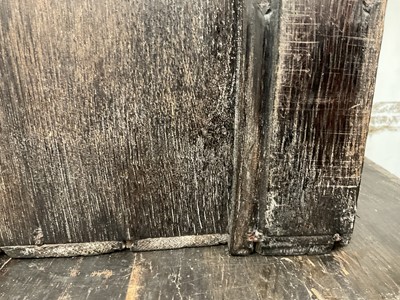 Lot 1532 - Rare Charles II oak two door mural cupboard