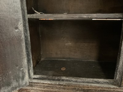 Lot 1532 - Rare Charles II oak two door mural cupboard