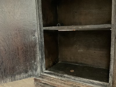 Lot 1532 - Rare Charles II oak two door mural cupboard