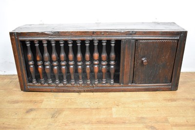 Lot 17th century style oak and fruitwood mural cupboard